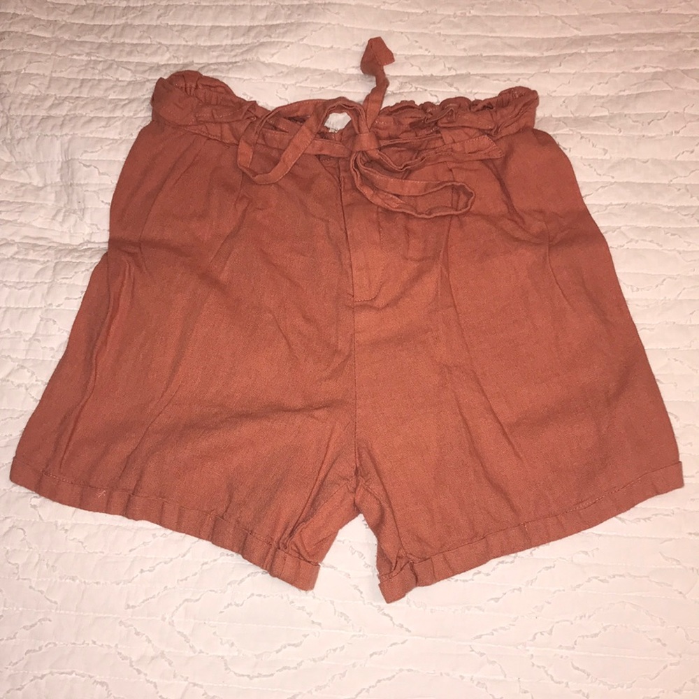 Just Living Salmon Linen-Blend Shorts